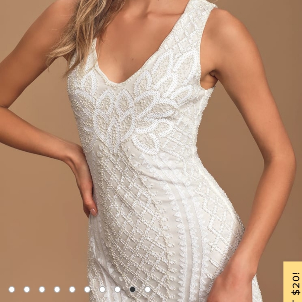 White Beaded Wedding Dress - Picture 5 of 5